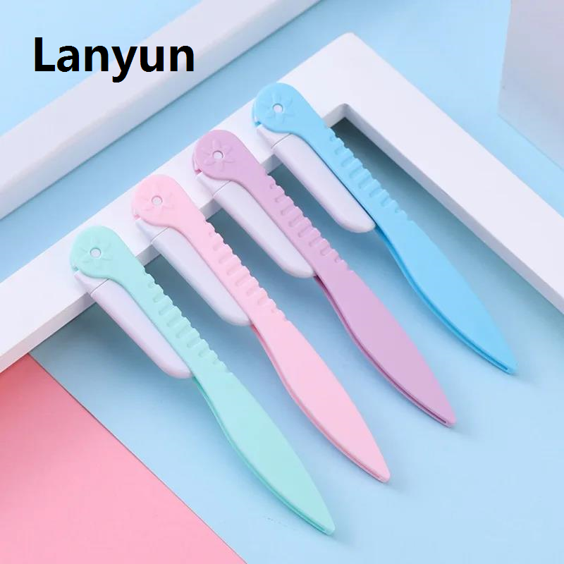 Lanyun 1Pcs Foldable Mesh Sharp Eyebrow Trimmer Stainless Steel Platinum Bargain price Blade Eyebrow Razor Eye Brow Trimmer Hair Removal Tool