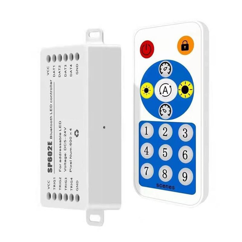 RGB Pixel Strip Driver SP602E LED Bluetooth Pixel Controller 4 Output DC5-24V Input Smartphone APP Remote Control