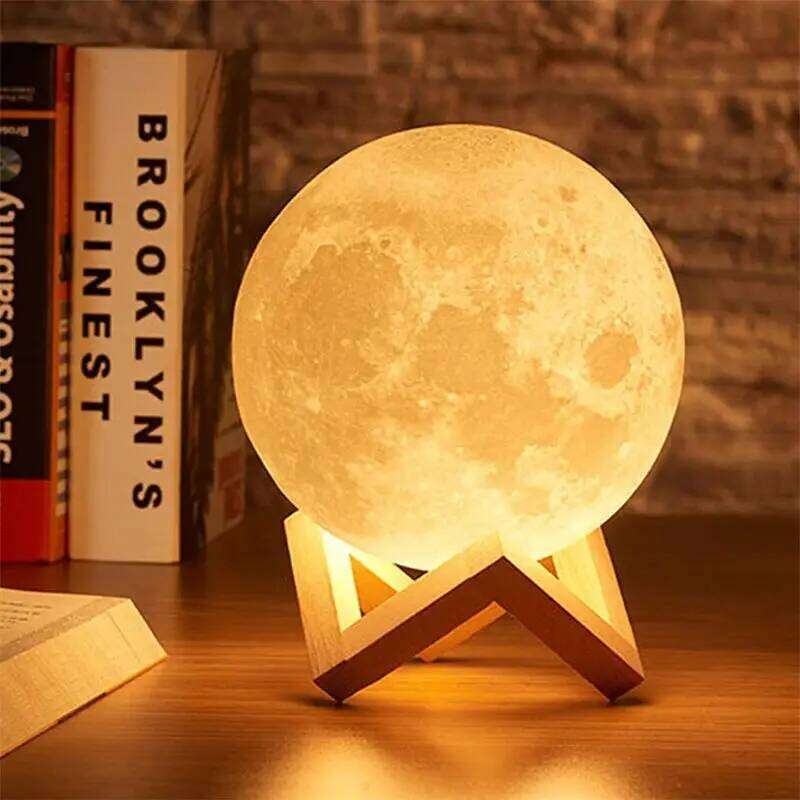 3D Print Rechargeable 2 Color Touch Moon LED Light Childrens Night Lamp Bedroom Decoration Birthday Gifts