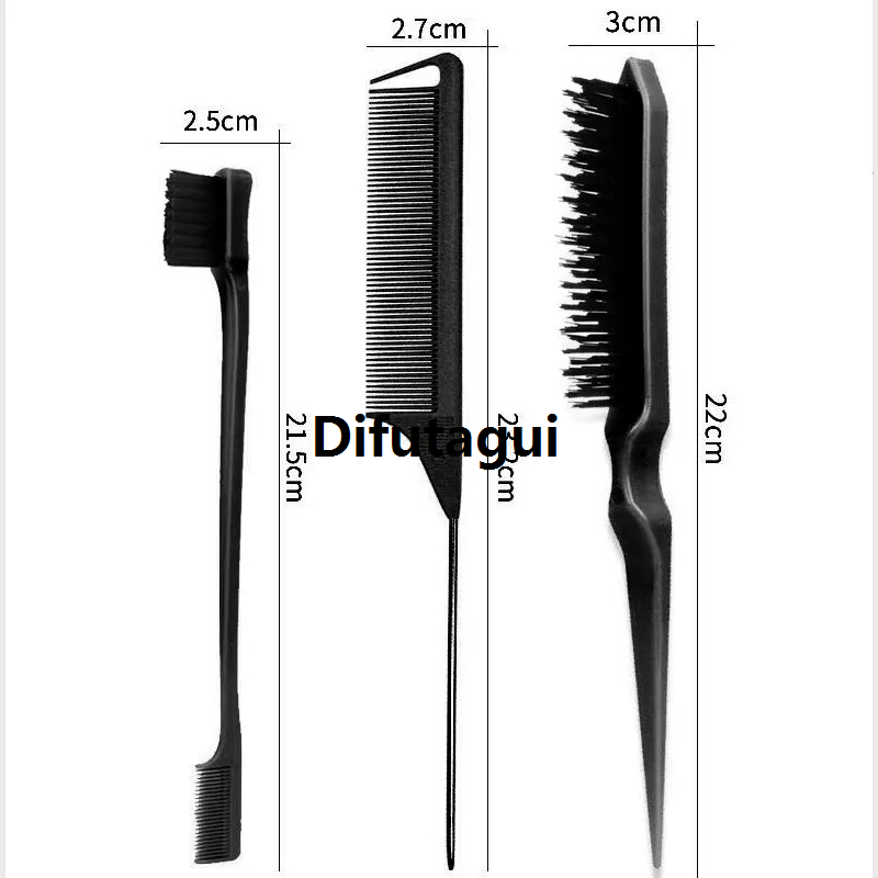 Difutagui Tools Makeup Hair bun Hair Long Barber Special Pointed Tail Sub Set Hairstyle Sales promotion [Popular] Comb Double Head Brush Eyebrows Children's Hairdressing