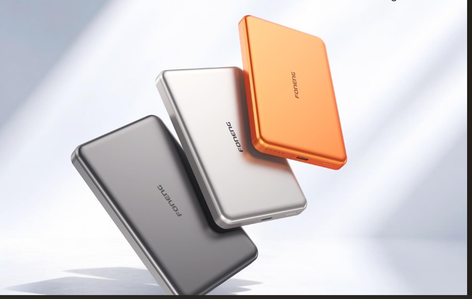 (New Launch) Foneng 10000mah powerbank | Ultra thin | Magsafe | 20Watt PD Fast Charging |15W Wireless Charging | QC3.0 | 3C Certified | Metallic coating |1 year warranty | Orange,Silver & Gray| PX156|