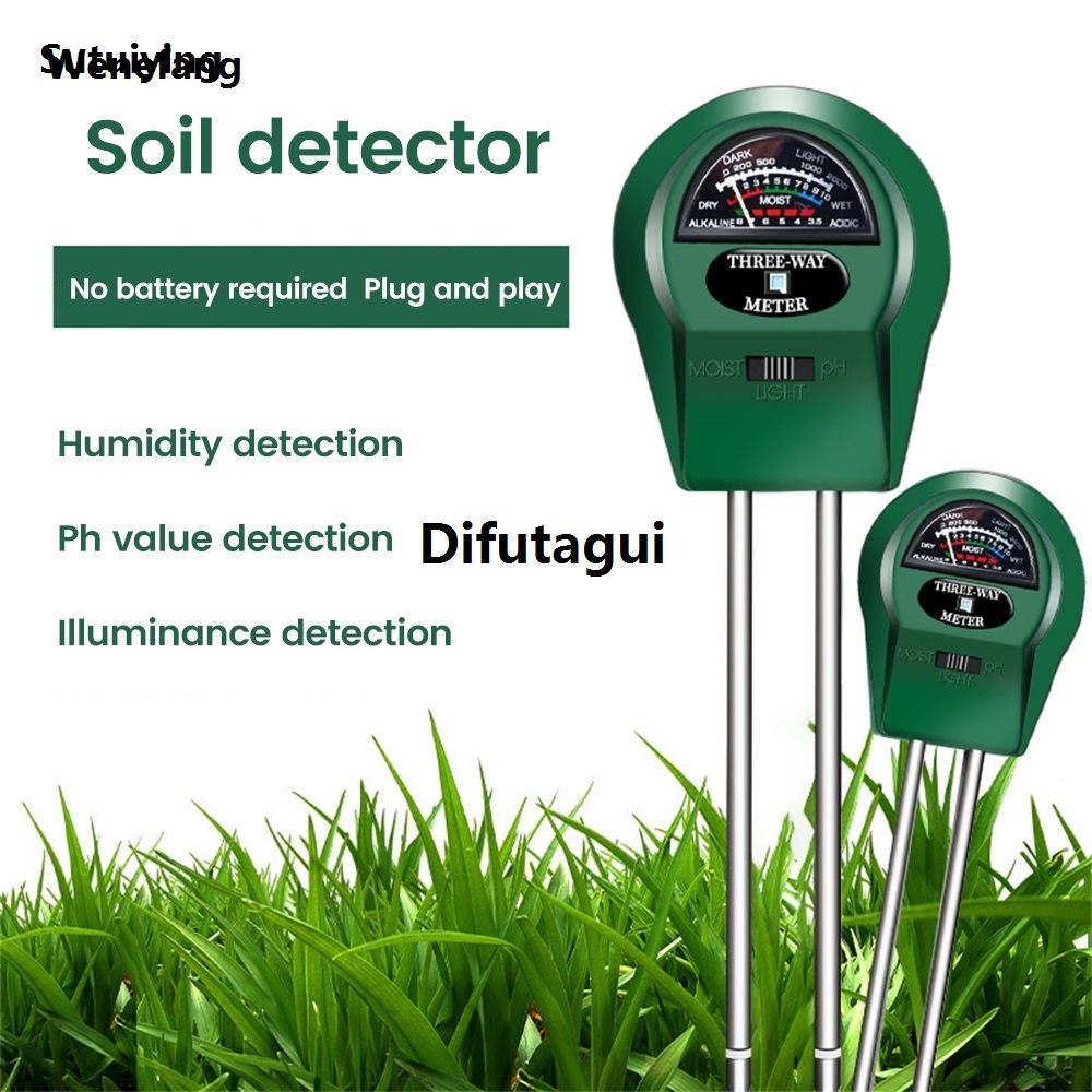 Difutagui Wenefang Sutuiying 3 in 1 Soil PH Meter Flower Pot Hygrometer Soil Tester Plants Growth Fifty Fifty percent discount Original percent discount Moisture Light Intensity Meter Instrument Garden Plant Tool