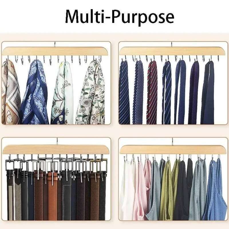 Multifunctional Hanger 1pc Belt Ties Storage Hangers Hats Bra Clothing Hanging Household Wardrobes Double-sided 14 Hooks