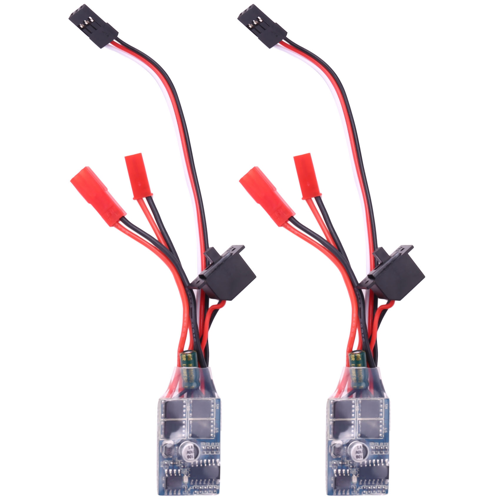 fasdaga 2X Rc ESC 10A Brushed Motor Speed Controller for Rc Car Boat W/O Brake Without Brake