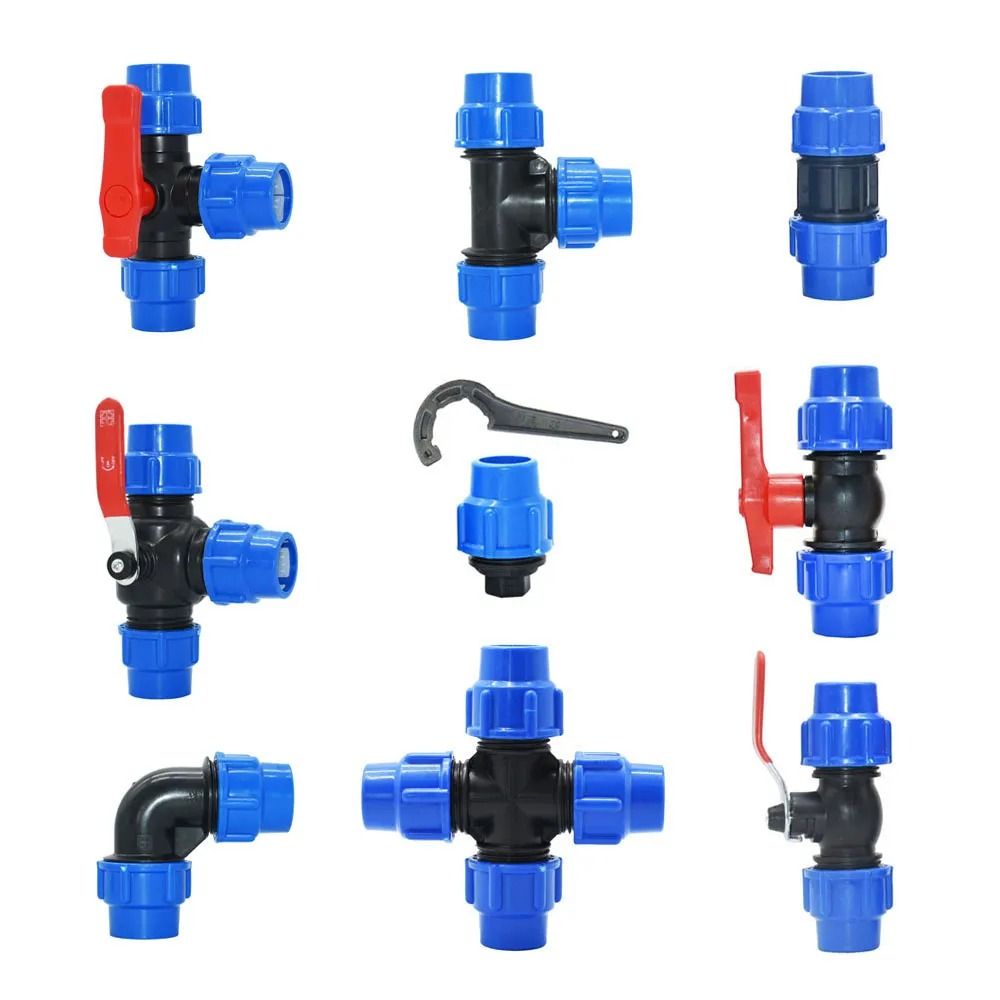 1Pcs Durable Pipe Fittings Ball Valve With Handle Joint Controller Pneumatic Connector Metal Plastic Core 20mm 25mm 32mm Hose Barb Coupler Water Oil Air Gas Fuel