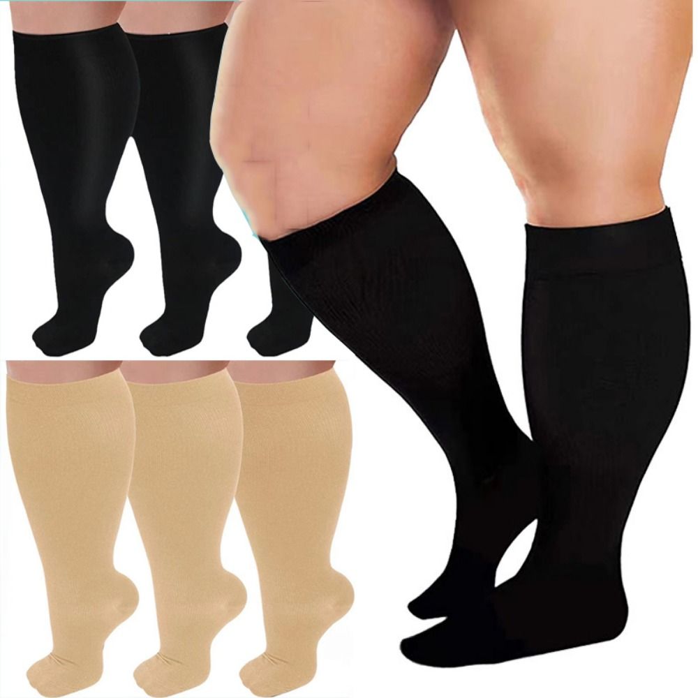 Great Knee High Extra Wide Socks Soft Stretch Non Binding Walking Boot Cast Sock Opaque Breathable Running Compression Socks Men