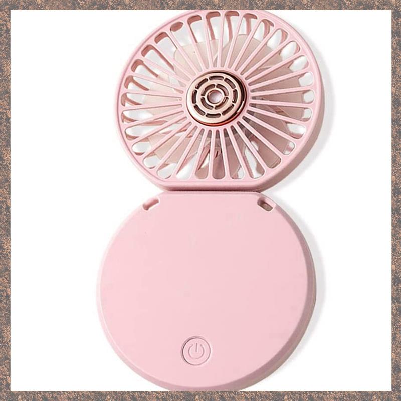 Handheld Fan, Portable Neck Fan, Folding Fan,Rechargeable Fan Cute Design Fan for Kids Girls Women Men (Pink)