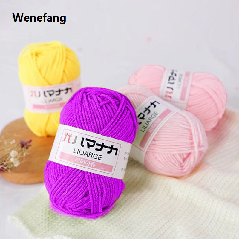 Wenefang 3Pcs Milk Sweet Soft Cotton Baby Knitting Wool Yarn Thick Yarn Fiber Bargain price Velvet Yarn Hand Knitting Wool Crochet Yarn for DIY Sweater