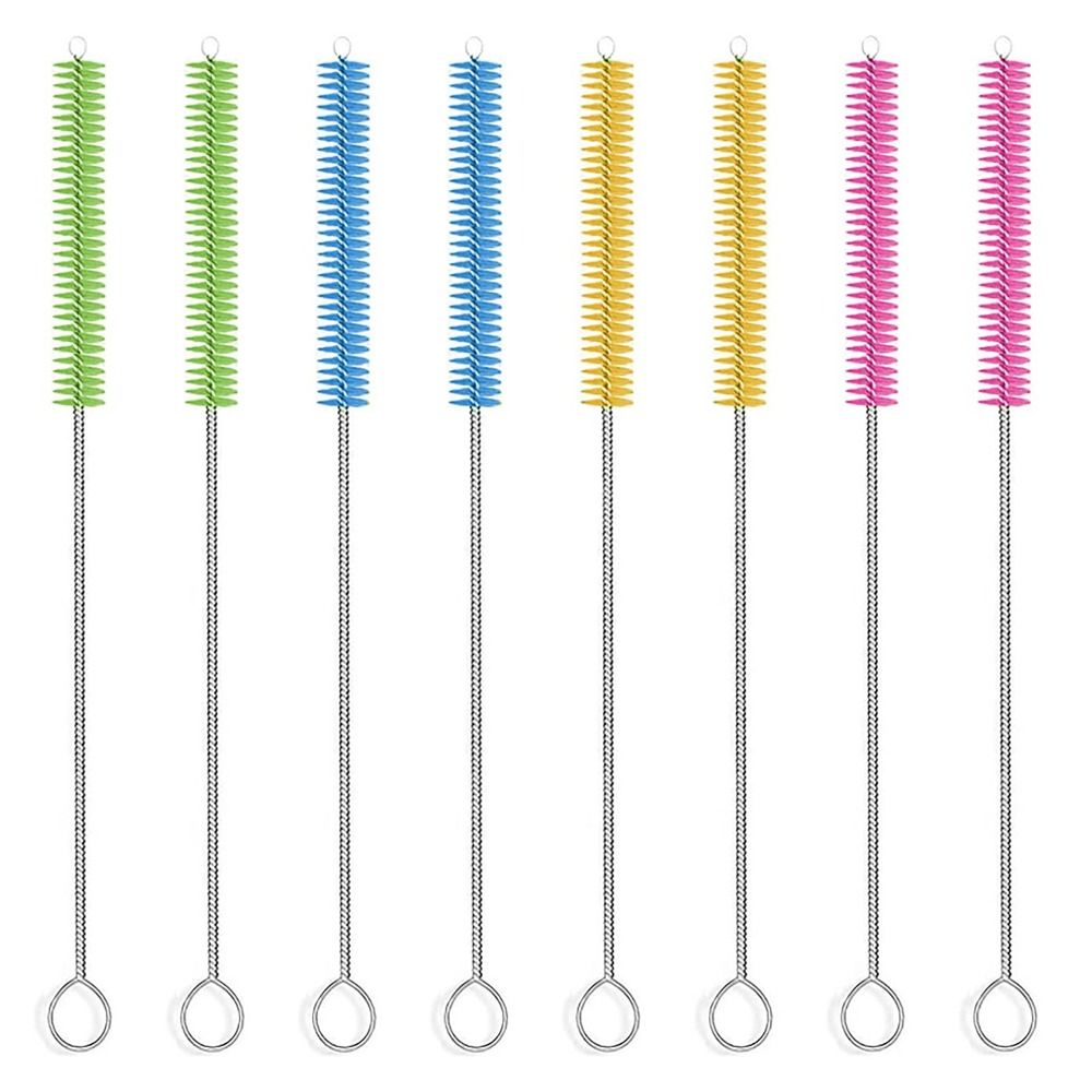 Colorful Multi-purpose Straw Cleaning Brush Nylon Bottle Accessory Straw Cleaners Slot Brush for Office Kitchen