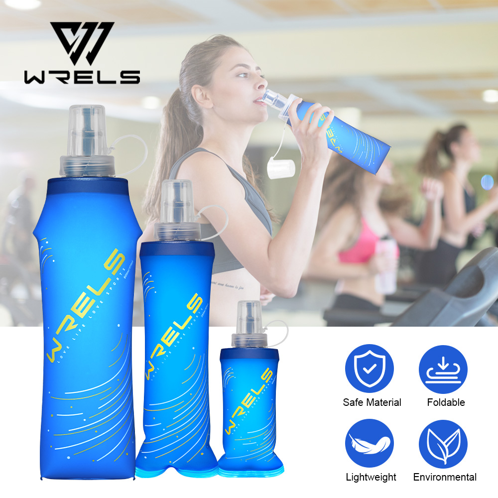 WRELS Soft Flask High Quality Foldable TPU Sports Water Bottle 150ML 250ML 500ML Outdoor Waterproof Explosion-proof Water Bottle