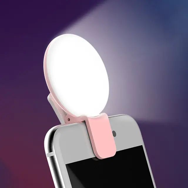 Mini Selfie Ring Light LED Flash Phone Lense Light USB Rechargeable Clip Mobile Phone Fill Lamp Women Selfie Lights