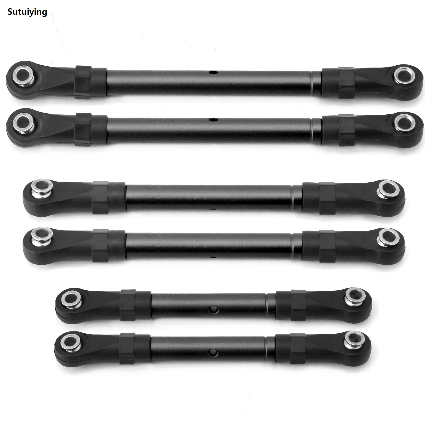 Adjustable Front & Rear Pull Rod Link Tie Rod Steering Rod for Hoss/Slash/ 4WD RC Car Upgrade Parts Blue