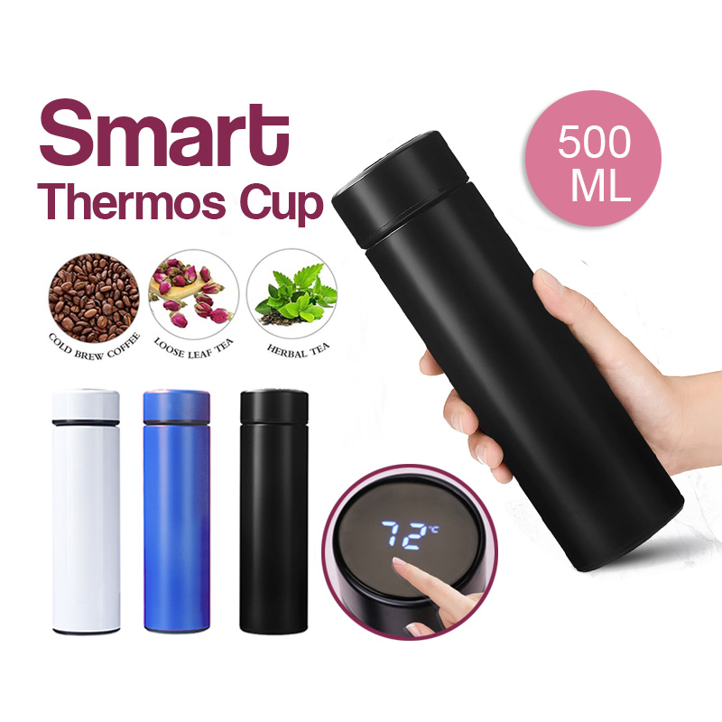 Smart Digital (500ml) Vacuum Insulated Thermos Water Bottle 304 Stainless Steel Perfect for Hot & Cold Drinks