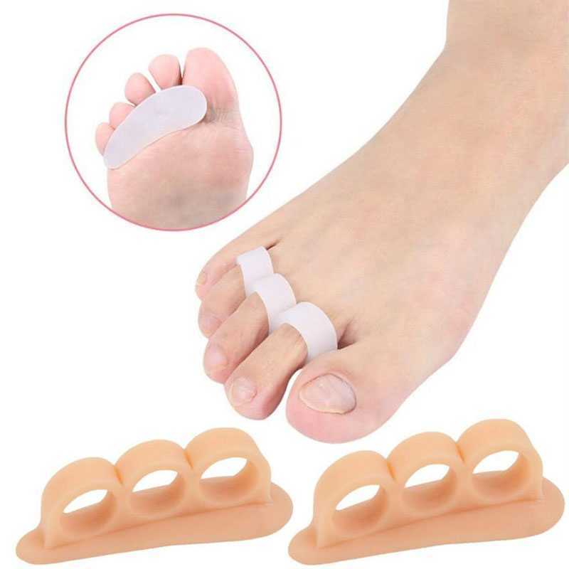 HOT 1Pair Silicone Gel Hammer Toe Straightener Corrector for Curled Toes Corrector Feet Foot Pain Relief Separator Gel Support Pad
