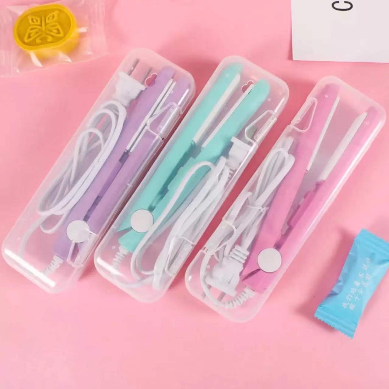 Mini Hair Styling Iron and Curler - Ceramic Flat Iron for Straightening and Curling