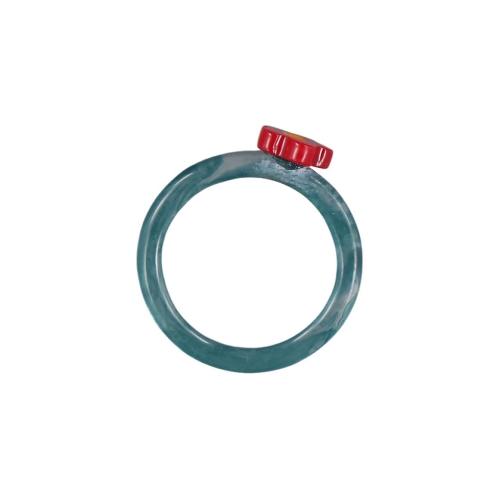 Cute Sweet Flower Girls Women Finger Rings Resin Fashion Jewelry Acrylic Rings