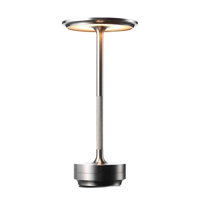 Rechargeable Cordless Table Lamps Portable Battery Table Light Silver