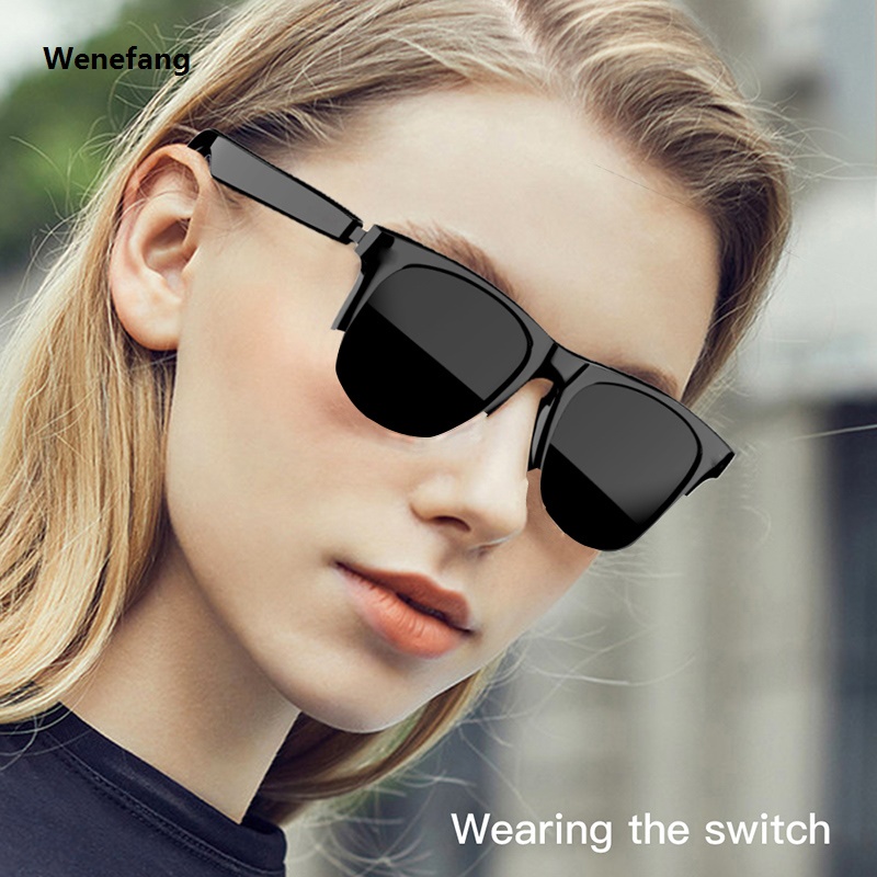 Wenefang 【New design】Tws F06 Smart Bluetooth 5.3 Glasses Anti Uv Dual Speaker Touch Wireless Sunglasses High Fidelity Sound Quality
