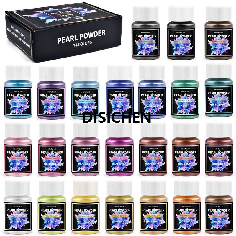 DISICHEN Pearlescent Powder Kit Colorant Pigment Sets Epoxy Resin Candle Soap Dyes Pearl Powder DIY Jewelry Crafts Making Pigment Dyes