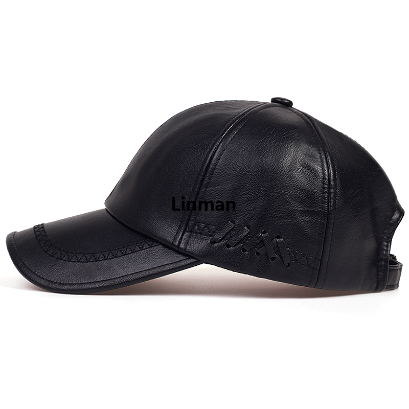 Linman Fashion Solid Winter Leather Baseball Cap Men Snapback Autumn 【2025 Version】Warm Black Caps Women Bone Masculino Mens hats and Hats gorras