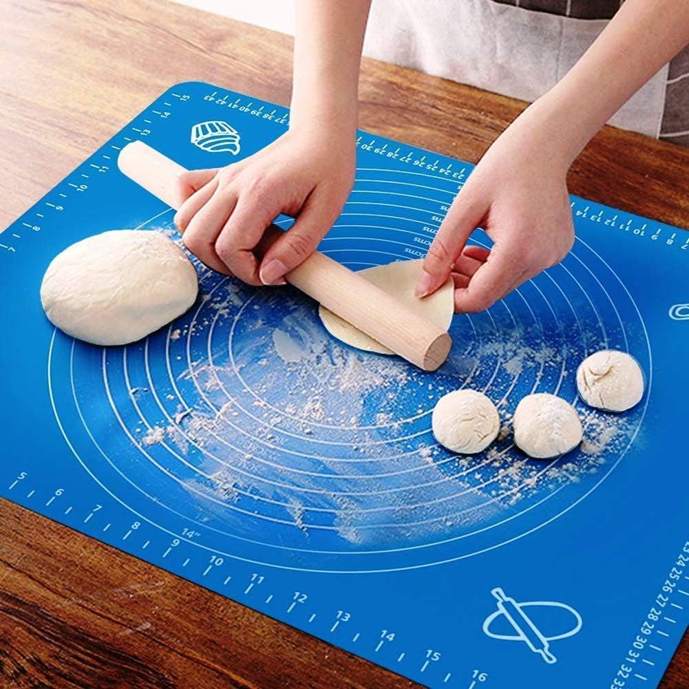 Silicon Fondant Rolling Mat or Silicone Baking Sheet Large with Measurements Stretchable for Kitchen Roti Chapati Cake Pad Cooking Dough Atta Kneading Big Size