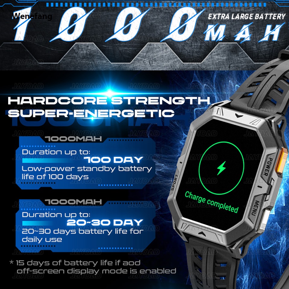 Wenefang New For Xiaomi Sport Smart Watch Men AMOLED HD Screen 1000 mAh battery Fifty percent discount GPS tracker Compass Bluetooth Call Waterproof Smart Watch