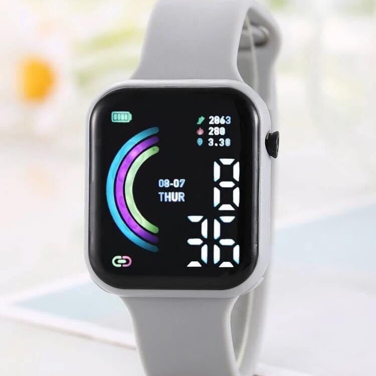 Xujiguanghui LED Digital Fashionable Luxury Silicone Band Sports Colourful Belt Watch for Smart Men Boys Gents Ladies Black Blue Red Grey Green Maroon Pink