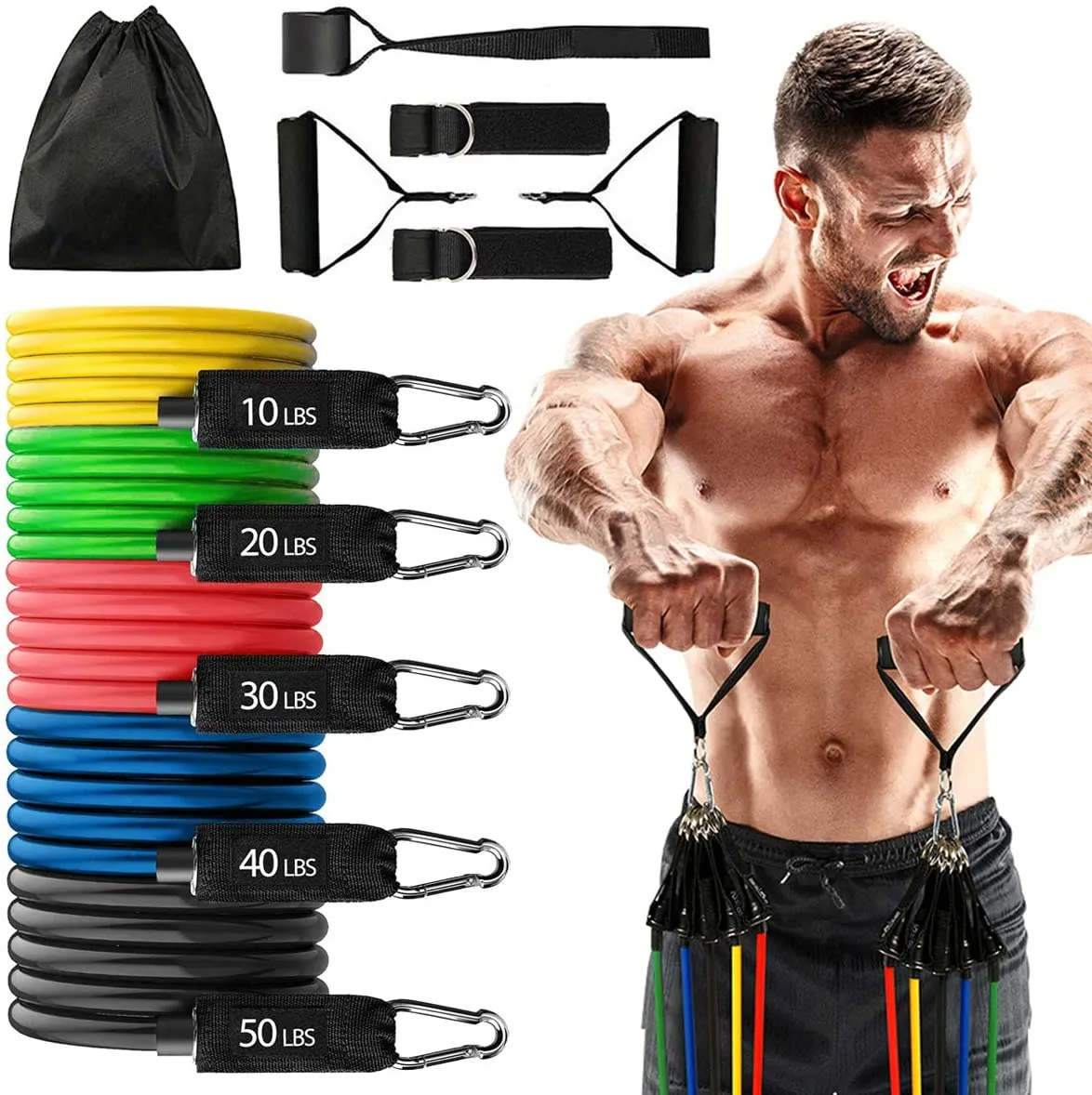 Spn'S 150 lbs Premium Toning Tube Resistance Band Set 150 Lbs | Resistance Band Heavy Quality