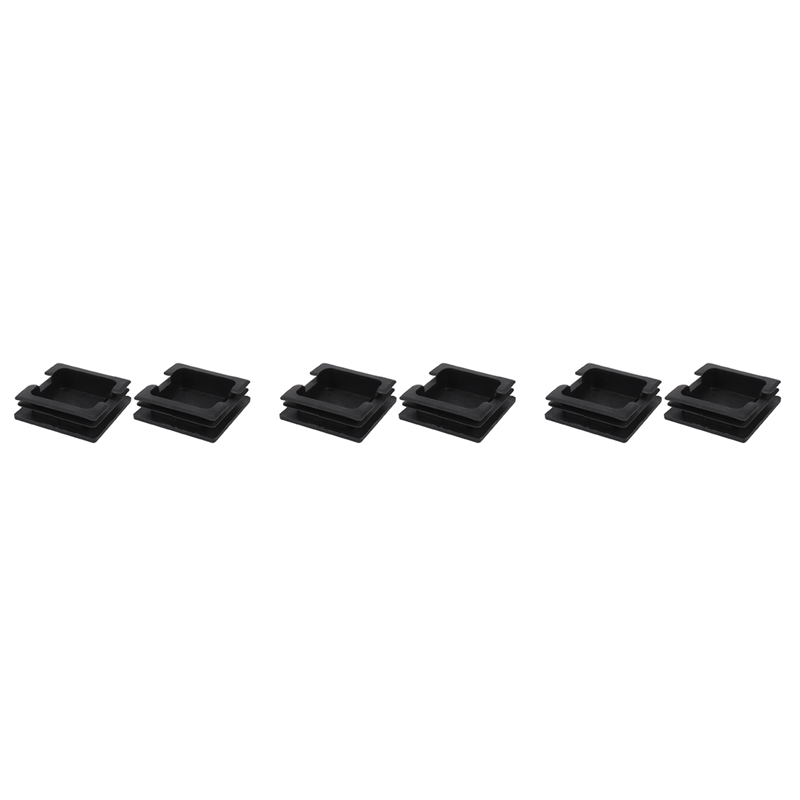 FORIDE 75mm x 75mm Plastic Square Caps Tube Pipe Inserts End Blanking 6 Pcs