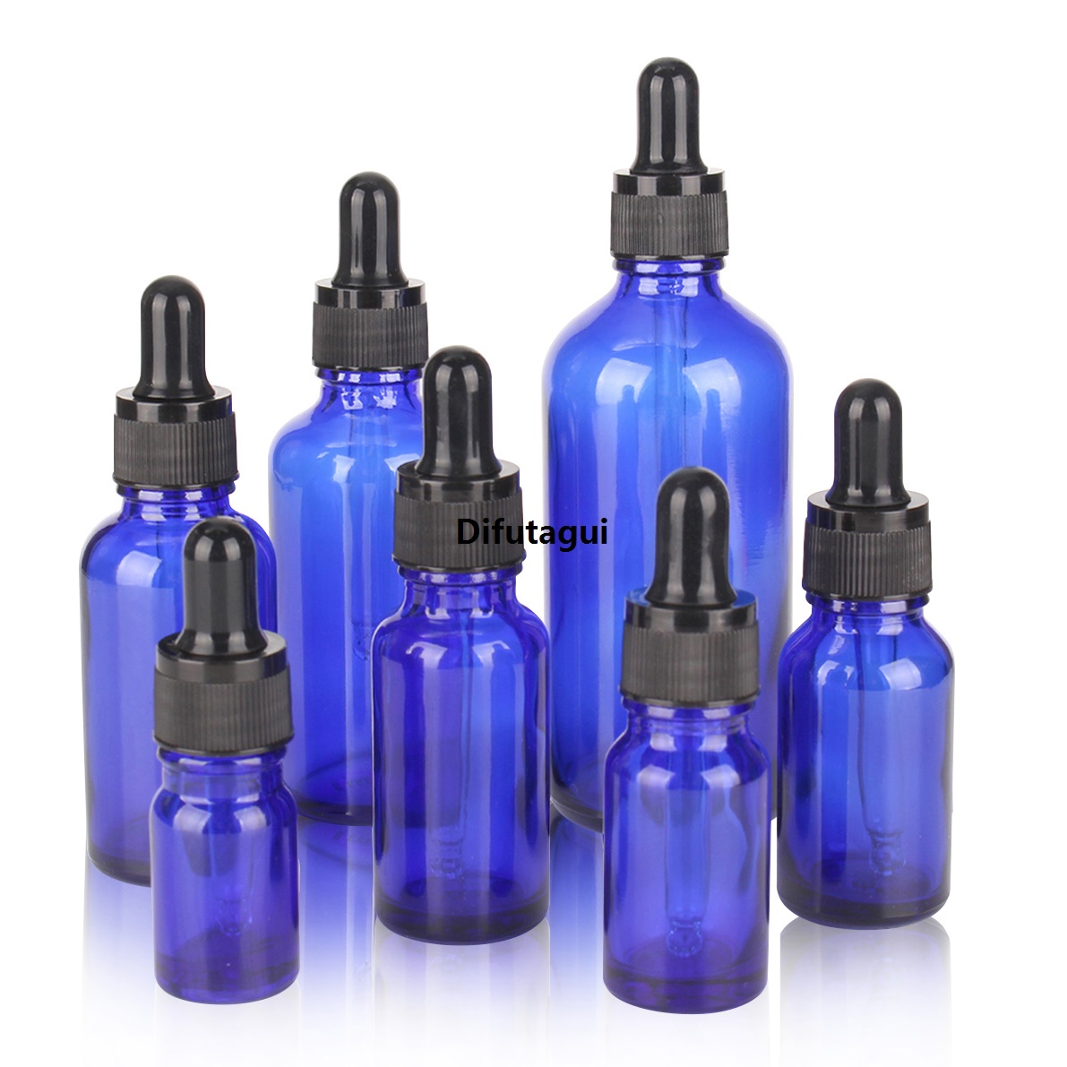 Difutagui 1 Pc 5ml 10ml 15ml 20ml 30ml 50ml 100ml Blue Glass Dropper Bottles 2025 New with Glass Pipettes for Essential Oils Cosmetic Container