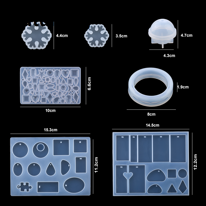 Sutuiying Original Special Offer A SET Epoxy Resin Mold Kits Silicone Epoxy Mold Set Jewelry Casting Tools Earring findings for epoxy Jewelry Making Supplies DIY