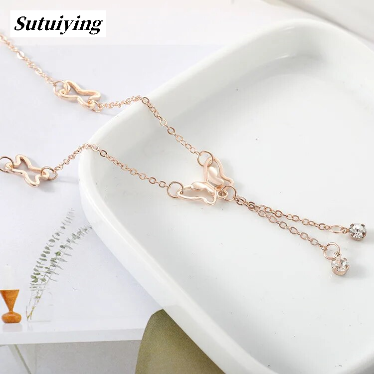 Sutuiying 【VNOX Jewelry Store】Pendant Tassel Crystal Leg Chain Ankle Bracelet Original for Women Barefoot Sandals Summer Beach Foot Jewelry
