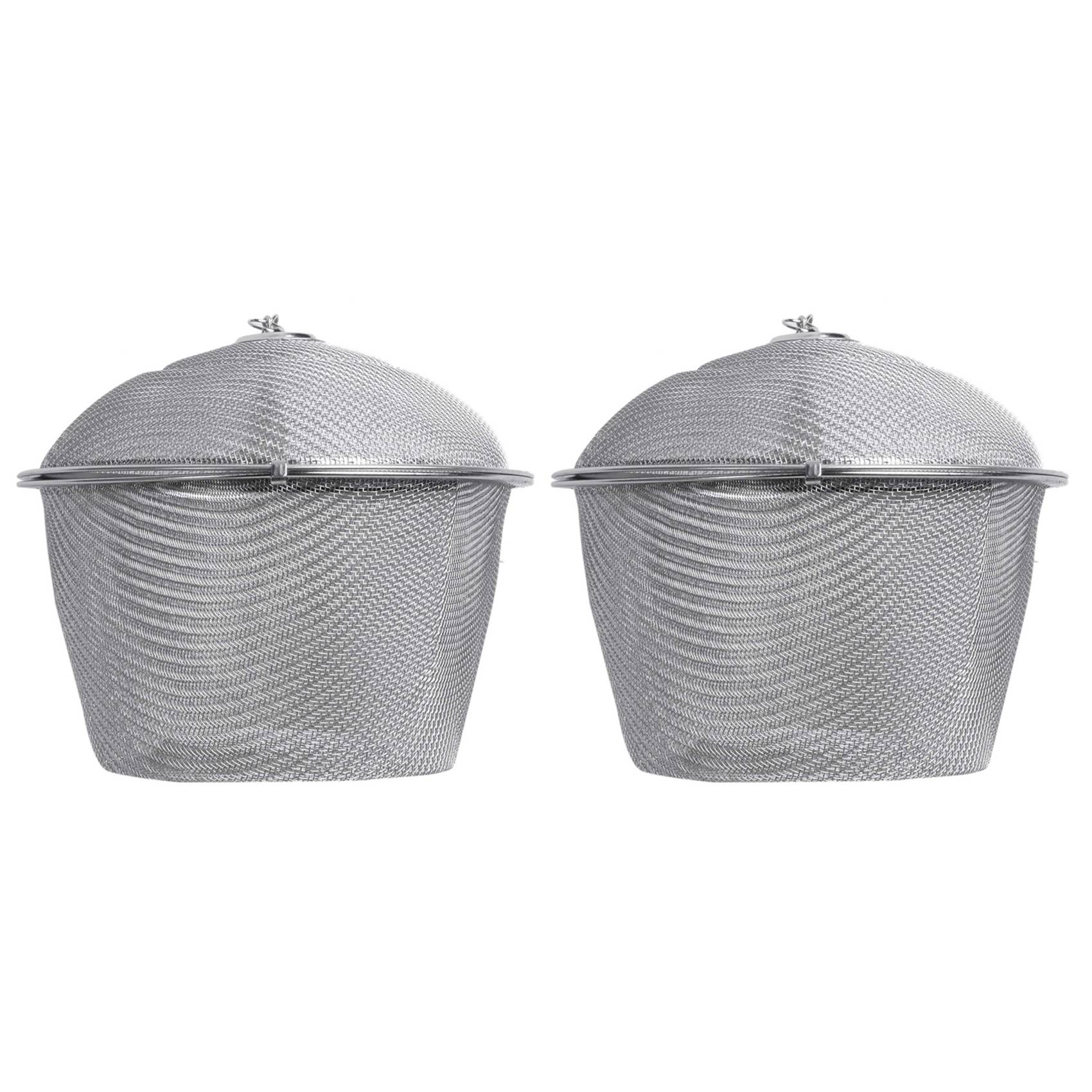NAMUNY 2X Extra Large Stainless Steel Twist Lock Mesh Tea Ball Tea Infuser with Hook Chain