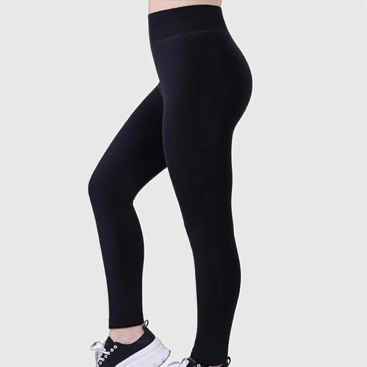 Black Skinny Fur Leggings for Women Warm Fleece Lined Winter Stretchable Pants