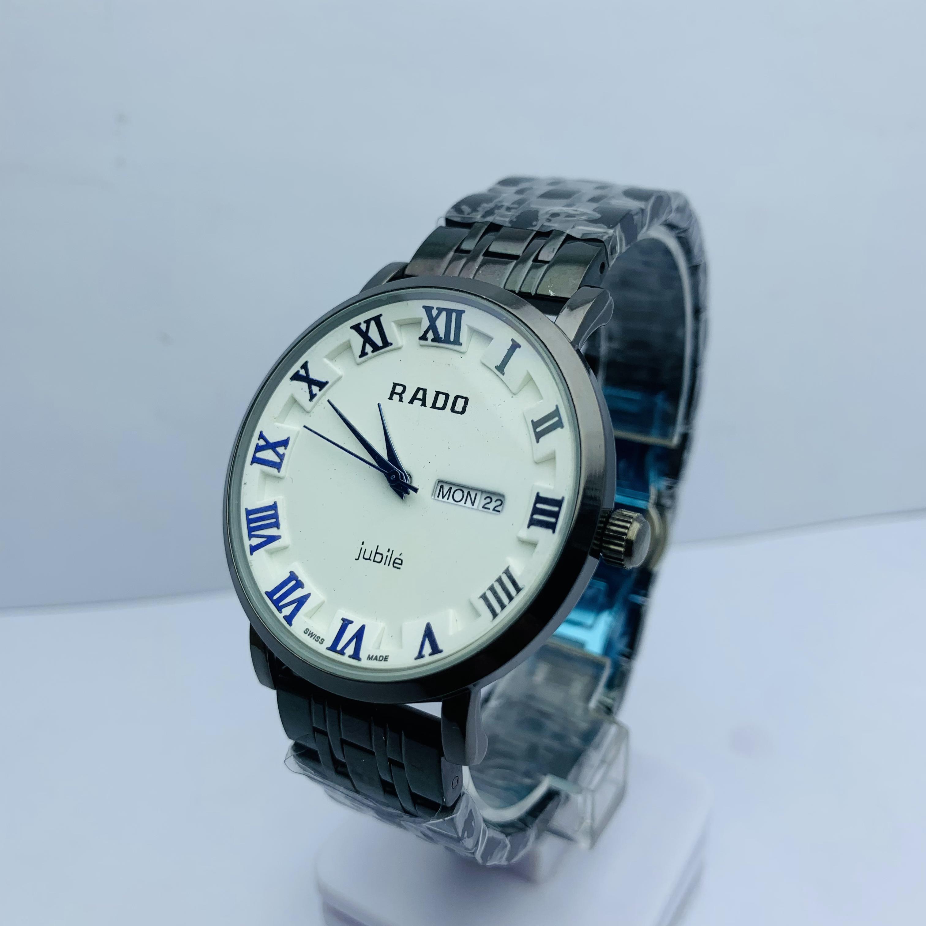 Premium Quality Watch , White dile Round Shape Quartz Black Stanless steel Strip Watch For Men - Sold By Best Suppelier