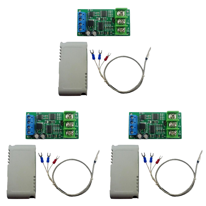OUMERY 3X DC 8-25V PT100 Thermal Resistance to Temperature Converter RS485 Modbus RTU RTD Sensor Module Kit PTA9B01