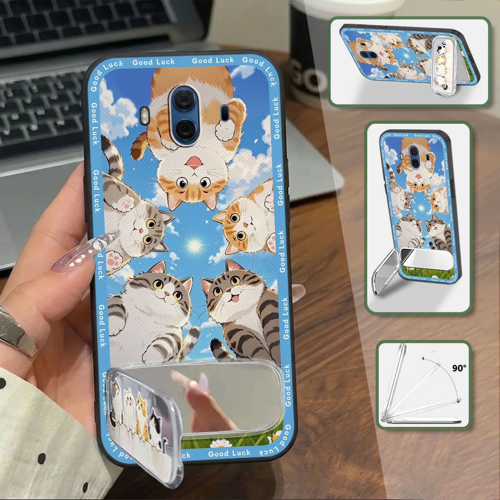 Phone Pouch Kickstand Phone Case For Huawei Mate 10 Pro Full wrap Anti-knock Fashion Design Back Cover Soft case Plush