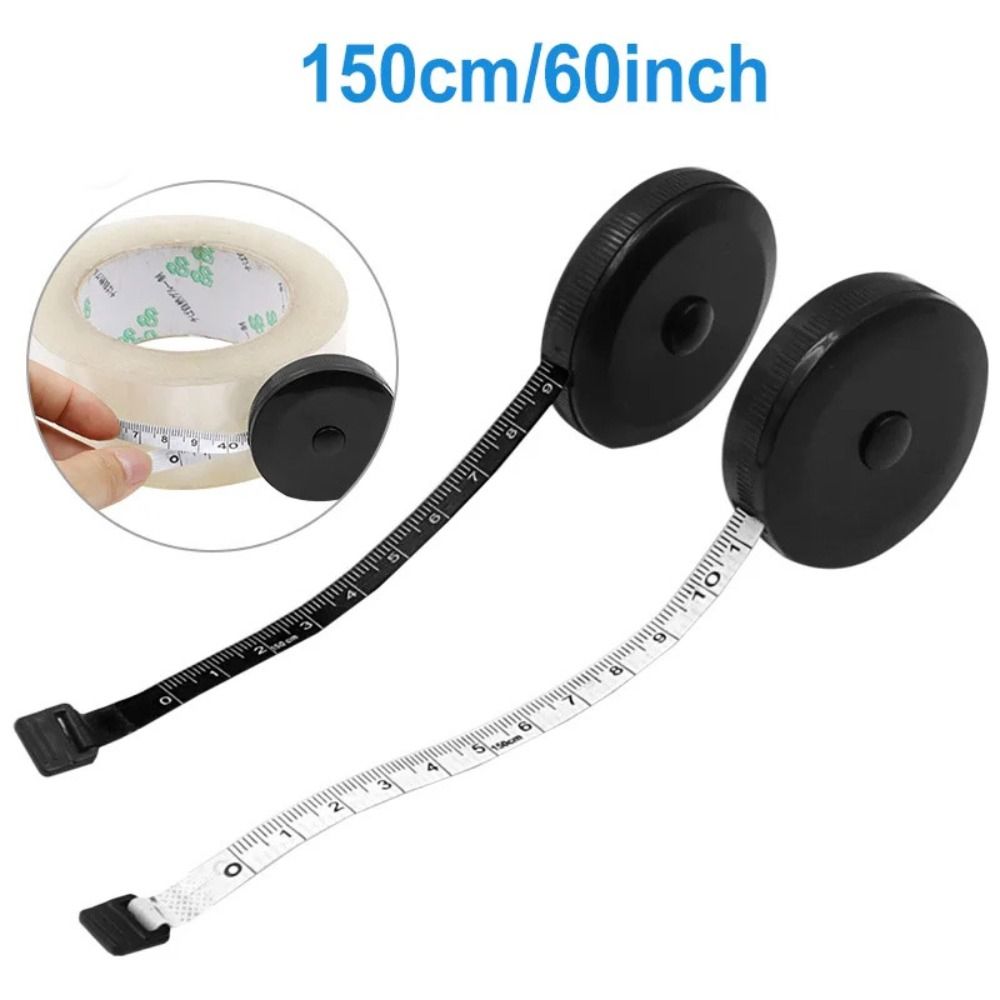 MIni Auto Measuring Tape Double Sided Flexible Tape Measure Black White Round Retractable Ruler Sewing Tools