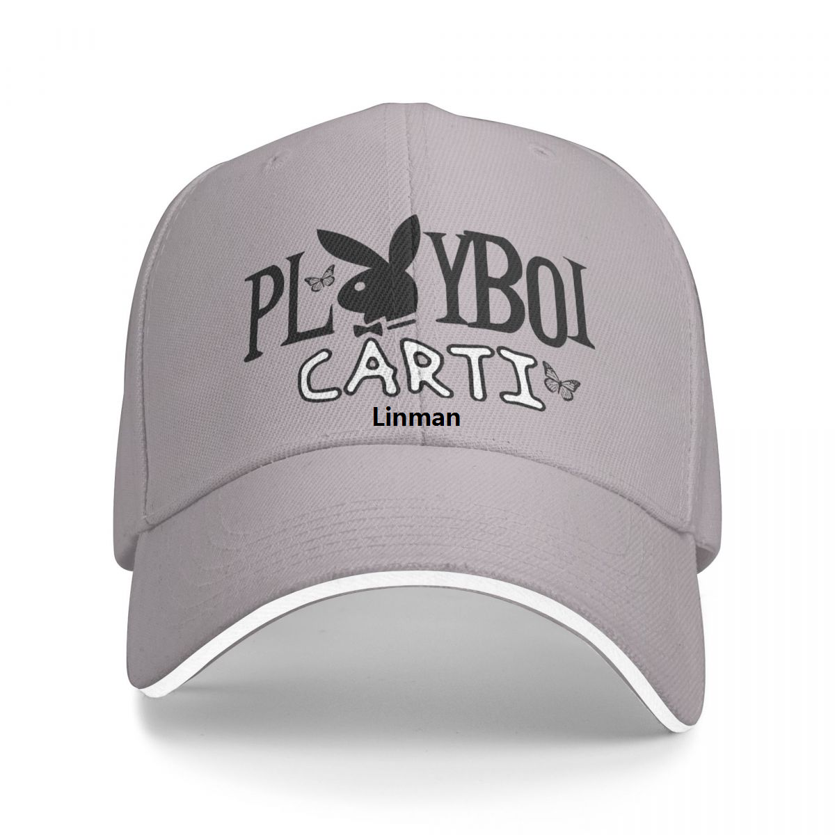 Linman 【New Arrivals】Men Women Playboi Carti Logo Cap Popular Baseball C2025 ap Polyester Dad Hat Trucker Worker Cap Breathable Sun Caps Summer