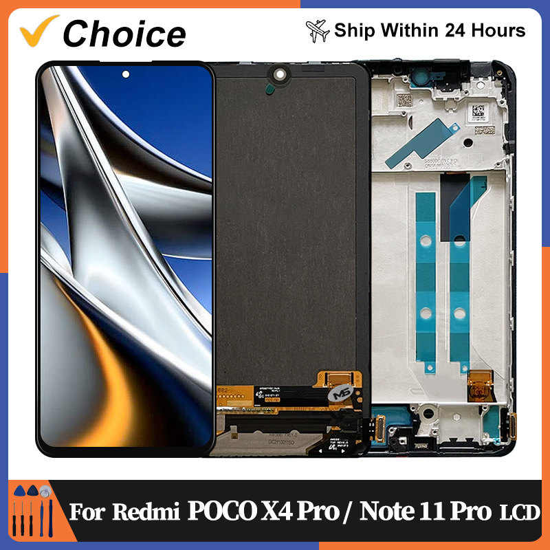 HOT Super AMOLED For Xiaomi POCO X4 PRO 5G LCD Display 2201116PG Panel Digitizer For Xiaomi Poco X4 Pro Display Replacement Parts