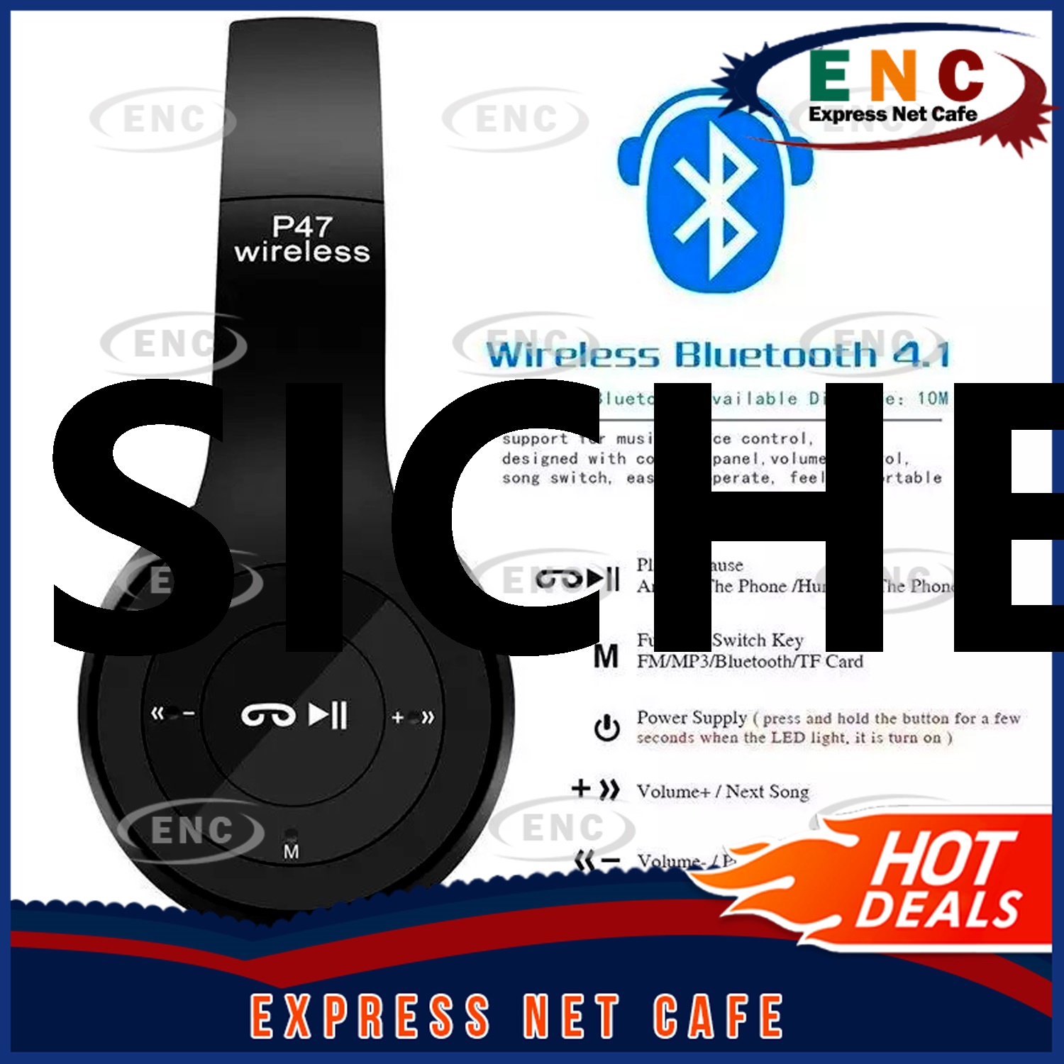 DISICHEN P47 Bluetooth Headphone Stereo Bass Wireless Headset Earphone Portable