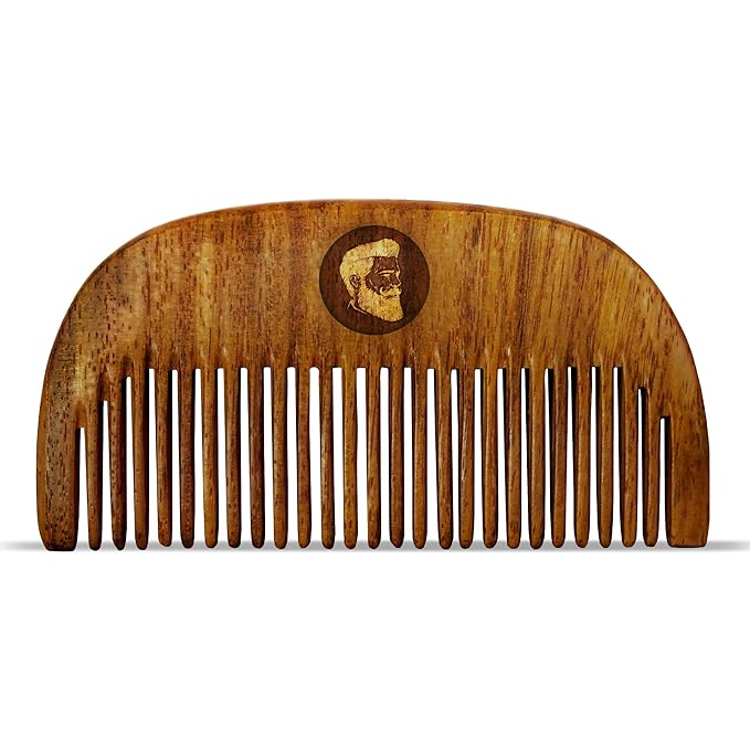 Beardo Compact Wooden Comb | Style your beard hassle-free | Pocket-size Elegant Comb for hair & Beard styling