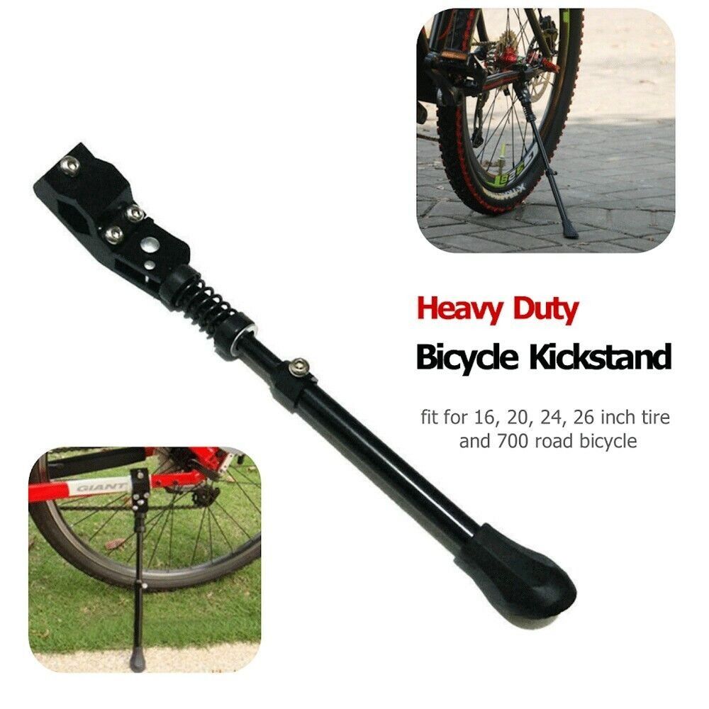 Durable Single Leg Kickstand Universal Mountain Bike Kickstand Aluminum 26cm-36cm Aluminum Bicycle Kick Stand Black Road Bicycle Holder MTB Road