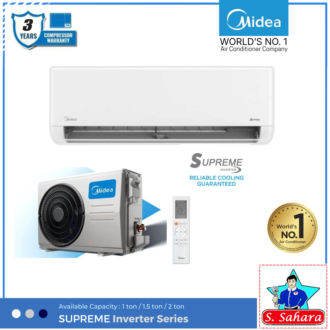 Midea 1 ton SUPREME series T3 Inverter Wall Mounted AC | MSEFBU-12HRFN8