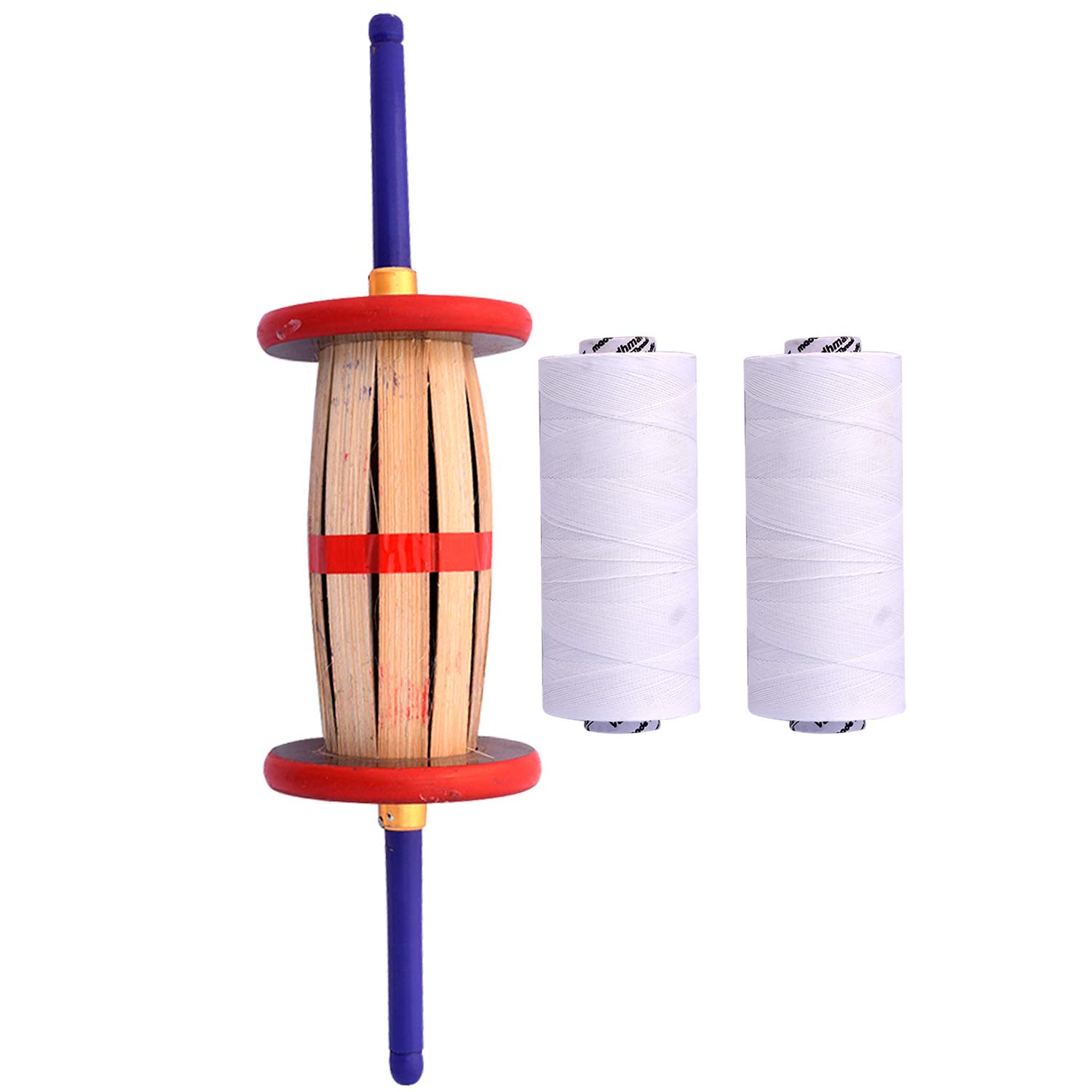 Premium Bamboo Wooden Latai Spool-charkhi- Lottai/Lattai- Firki Wind Spinner : 9000 Yards Capacity | Kite Flying Tool