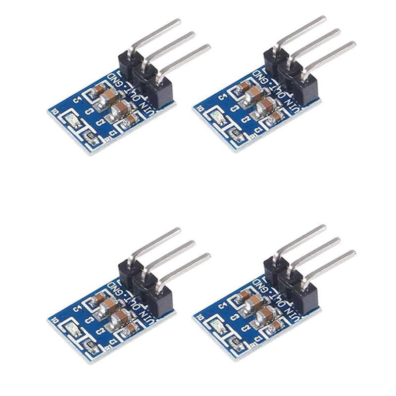 4 Pcs AMS1117 3.3V Soldering Kit DC 4.75V-12V to 3.3V Voltage Linear Regulator 3 Pins 800mA Mini Step Down Converter Buck Module