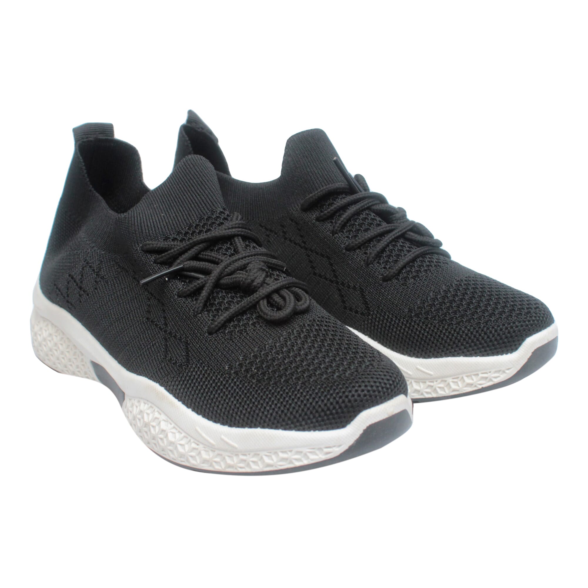 Black Colour Mixed Cotton Sneakers For Women