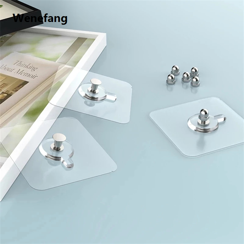 Wenefang 5/10/20/50 PCS Strong Adhesive Hooks Picture Frame Poster No Drilling Hooks Waterproof Kitchen Bathroom Accessories Screw Hooks