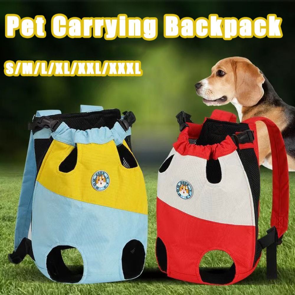 Durable Portable Pet Backpack Carrier Breathable Adjustable Dog Outdoor Backpack with Safety Buckle Oxford Cloth Outdoor Dog Chest Bag for Cats Puppy