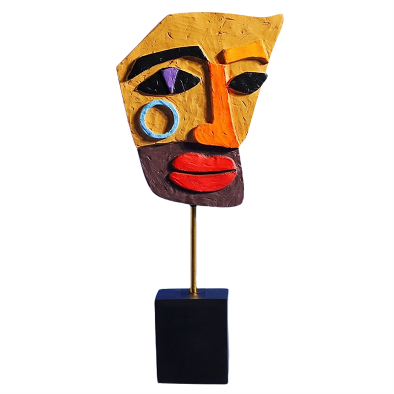 Modern Abstract Mask Sculpture Home Statue Decoration Resin Figure Ornaments Living Room Desktop Cabinet Face Crafts,B